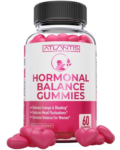 [BRSW2FAQAR5GEDIZ] Atlantis Nutrition Hormonal Balance for Women & PMS Relief Gummies - Alleviates Cramps, Bloating, Mood Swings, Hot Flashes & Night Sweats - Cranberry, Dong Quai & Chasteberry Menstrual Cramp Relief