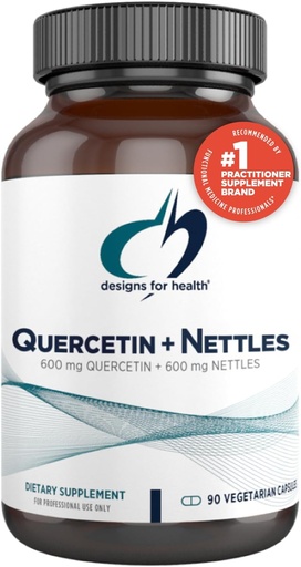 [BRSWIYQPBN4GKDY5] Designs for Health Quercetin + Nettle Supplement - Nettle Leaf + Quercetin Lisäravinteet flavonoidit - Tehokkaita antioksidantteja immuunitukea (90 Vegaanikapselit)
