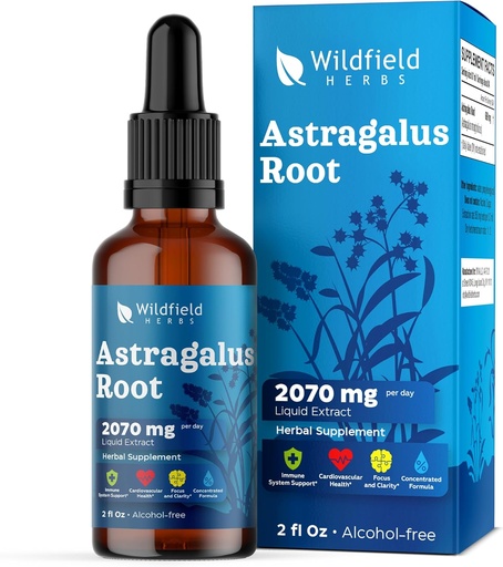[BRSRAZ3YOACWA2Q7] Astragalus Herb Extract Drops 2000mg (Astragalus membranaceus) Herbal Supplement Absorbs Better Than Capsules, 1 Month Supply, 84 Servings, Alcohol-Free Tincture - 2 Oz, Pack of 1