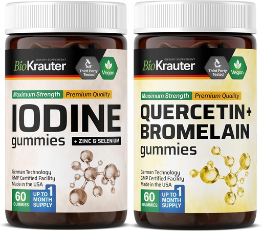 [BRSRAGAZBYJRGGQ4] Iodine 60 Gummies & Quercetin with Bromelain 60 Gummies