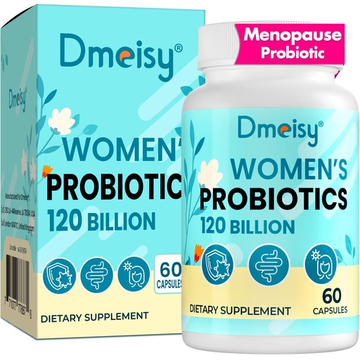 [BRSROEARA4FBOFD4] Menopause Supplements for Women, 120 Billion CFU Probiotic, 13-in-1 Herbs Probiotics Complex, for Menopause Relief, Hormone Balance, Hot Flashes, Night Sweats, Mood Swings, Gut & Immunity - 60 Capsule