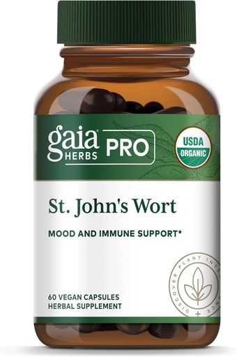 [BRSWIZQDOBYBY33A] Gaia Herbs Pro St. John's Wort - Sağlıklı Immune System Support Supplement - Health Supplement with Organic St John's Wort - 60 Liquid Phyto-Caps (30 hizmet)