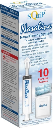 [BRSWIYQ4OADB42LU] Squip Nasaline Nasal Rinsing System with 10 Premixed Saline Packets