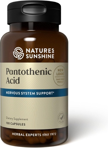[BRSWGFACO4BBU2T7] Nature's Sunshine Pantothenic Acid, 100 Capsules | Vitamin B5 Supports the Nervous Systems, Helps the Adrenal Gland Function, and Is Required to Make Certain Hormones