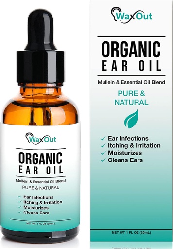 [BRSWGA32BB6W2H3A] Natural Mullein Ear Wax Removal Oil " Cleaner with Garlic | Pain " Earache drops , Earwax Softener, Moisturizer " Allergy Soothing , Tinnitus, Itching, Ring, Infections " Clogged Ears