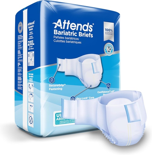 [BRSWKYAACYAWGCYV] בסביבה הקרובה של Bariatric Incontinence Disposable briefs, XX-Large, 63'-70' Waist with Tab Closures, Ultimate Absorbency and Leakage Protection, 48ct Case
