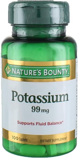 [BRSWIGYOOMCRGETI] Nature's Bounty Potassium Gluconate 99mg, 100 Caplets (Pack of 4)