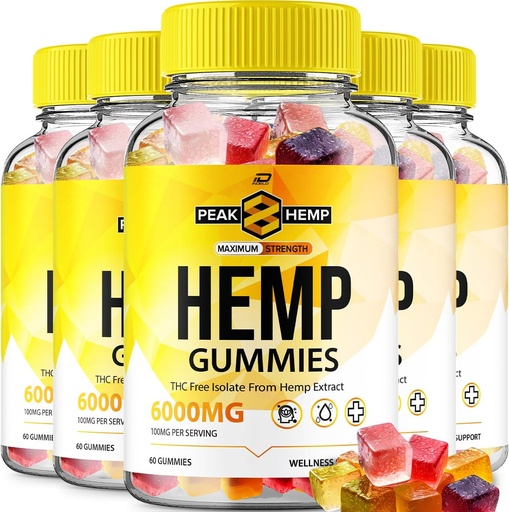 [BRSROCAOOYCQGADH] Peak 8 Hemp Gummies - с екстракт от Hemp Seed Peak Eight Hemp Gummies Тинитус Билкови добавки, Здраве и уелнес поддръжка, All Natural Peak Hemp Gummy (5 Pack - 300 Gummies)