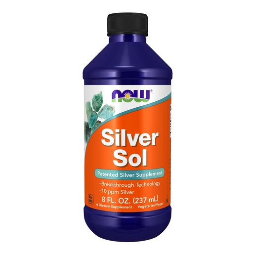 [BRSWIZYBDEDGG2TI] NOW Foods Supplements, Silver Sol 10 PPM with Elemental Silver and Deionized Water, Liquid, 8-Ounce