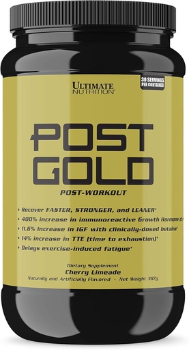 [BRSWGGIEA4HW2YL3] Ultimate Nutrition Post Gold Post- Workout Powder, Muscle Recovery Drink med BCAA, Beta Alanine, Betain, GABA, Glutamin, 1.07 Pounds, Cherry Limeade