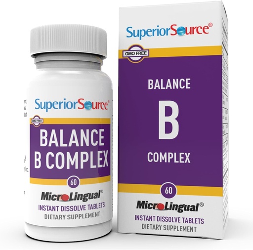 [BRSWIYI7CF7QYDYZ] Complejo de Balance B de Fuente Superior - Suplemento de Apoyo Energético con vitaminas de ácido fólico " B - Apoyo al corazón " Muscle Health - B Vitamin Supplement Aids Immune Health - 60 Instant Dissolve Tablets