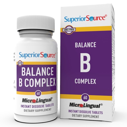 [BRSWIYI7CF7QYDYZ] Superior Source Balance B Complex - Energy Support Supplement with Folic Acid & B Vitamins - Supports Heart & Muscle Health - B Vitamin Supplement Aids Immune Health - 60 Instant Dissolve Tablets