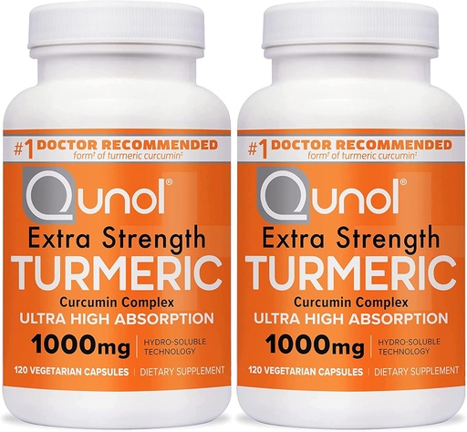 [BRSW2ZQNB5YA2AY3] Qunol Turmeric Curcumin Cápsulas, 1000mg Suplemento de força extra, Tecnologia Hidro-Soluble patenteada, Alternativa para Curcumin Turmeric com pimenta preta, 240 Cápsulas Veggie