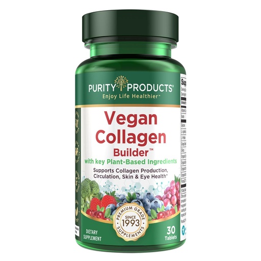 [BRSWGAAQPIIBUADX] Vegan Collagen Builder - Organic Whole Foods Fruits + Veg, Silica, Lutein, Vitamin C, Biotin, Grape Seed - Amino Acids Glycine, Lysine + Proline Collagen Boosters (30 Servings, Tablets)