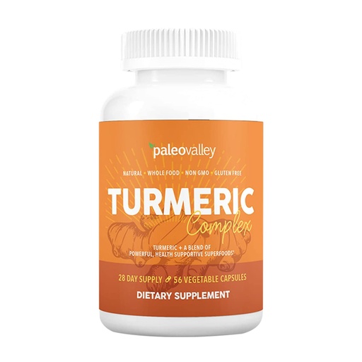 [BRSWGCQ7OAIW2H3A] Paleovalley - Organic Turmeric Complex - Full Spectrum Organic Turmeric with Health-Supportive Superfoods - 56 Vegetarian Capsules - Support Joints, Immunity, Brain and Heart Health