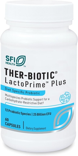 [BRSWI2YYOQOQECD2] Klaire Labs SFI Health Ther-Biotic LactoPrime Plus - Lactabababulus and Bifido Vacterium protos for Digestive Health - Daily prototos for Carb-Sensivive mans (60 Capsuls).