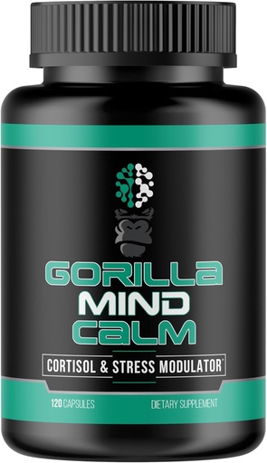 [BRSROAAOCEGRSG3Z] Gorilla Mind Calm (120 cápsulas) - Relajación de Potentes " Reducción de Estrés Silencioso Cortisol " Stress Modulador