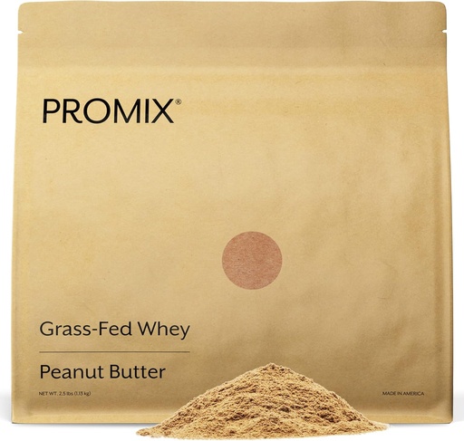 [BRSWEBL3BZ7GGFIZ] ProMix Nutrition Whey Protein Powder, Peanut Butter - Grass-Fed - ­Post Workout Fitness & Nutrition Shakes, Smoothies, Baking & Cooking Recipes - Gluten-Free & Keto-Friendly - 2.5 Pound (Pack of 1)