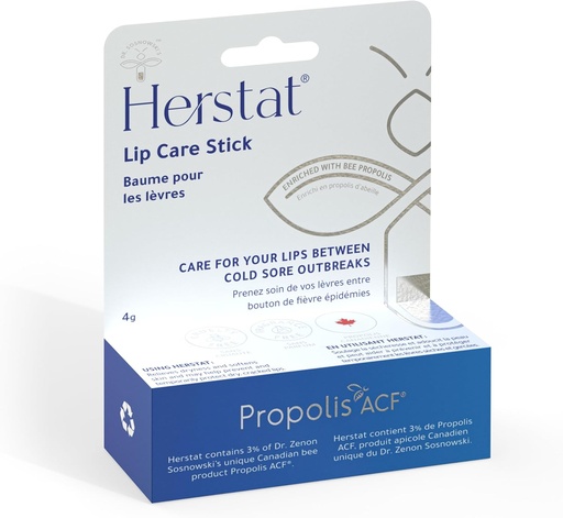 [BRSWIAI5B4HWKHTM] Herstat Daily Lip Balm | Verwendung zwischen kalten Sore Ausbrüche | 3% Propolis | Erweicht, Hydrates Coldsore Prone Lips