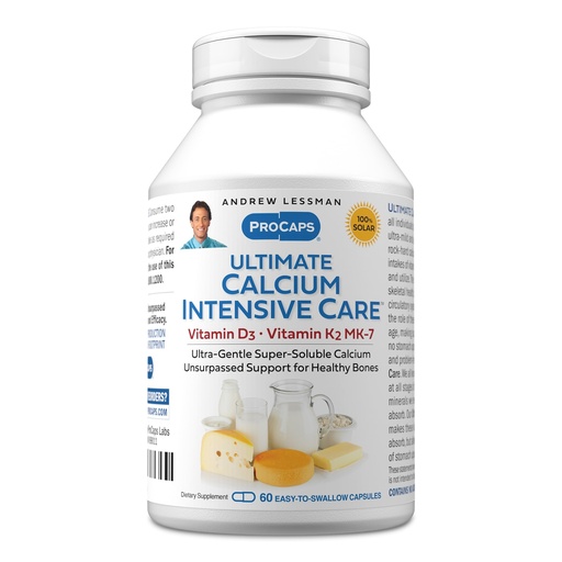 [BRSWGZL5CR7RM2D7] ANDREW LESSMAN Ultimate Calcium Intensive Care with Vitamin D3 and K2 MK7-120 mcg - 60 Capsules - Bone and Skeleton Health Essentials. Gentle, Easy to Swallow, Super Soluble. No Additives