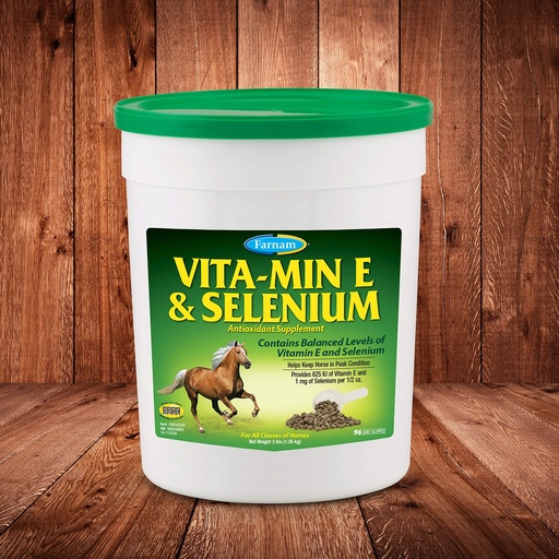[BRSWYZYEOYOQ2ELK] Farnam Vita-Min E & Selenium Antioxidant Supplement for Horses, Horse Vitamin E Supplement, Muscle Health and Peak Condition, 3 lb, 96 Day Supply