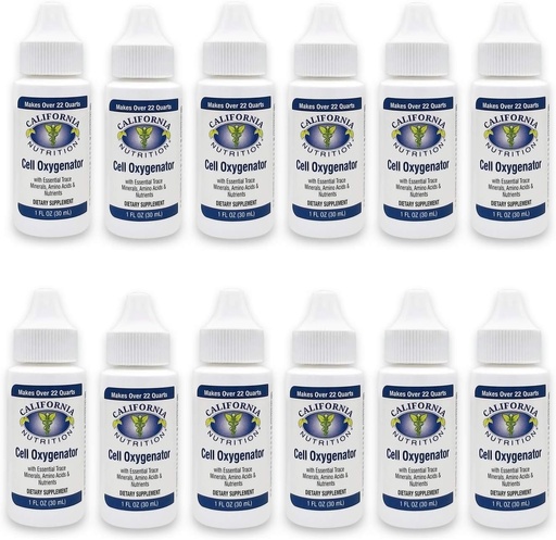 [BRSWGBANPIDQEDLO] Cell Oxygenator 1 Fl Oz Bottle (Pack of 12), Cell Food Concentrate Liquid Oxygen טיפות, תוספי תזונה תזונתית תזונתית, מערכת Suport Immune, Amino Acids & Trace מינרליםs