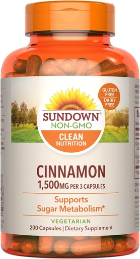[BRSW2BQLBEFGKC3V] Sundown Cinnamon Capsules, 200 Count