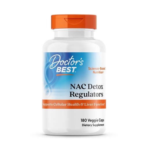 [BRSWGBL7CEGWOCLF] Doctor's Best Nac Detox Regulators with seleno excell, Non-GMO, Vegetarian, Gluten&Soy Free, 180 Veggie Caps, 180Count