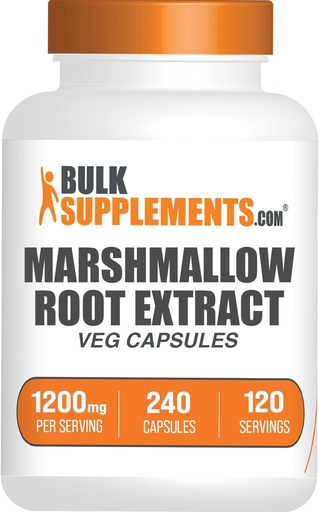[BRSRMAALCEBR6E3V] BulkSuplements.com Marshmallow Root Extract Capsules - Herbal Suplemen, Marhmallow Root 1200mg - Gluten Bebas, 2 Capsules per Serving, 240 Count (Pack of 1)