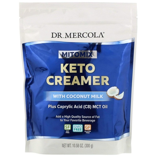 [BRSWYYYCPMFWOADK] Dr. Mercola MITOMIX Keto Creamer with Coconut Milk, 15 Servings, (1 Bag), MCT Oil, non GMO, Gluten Free, Soy Free