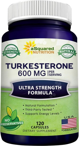 [BRSW2ALYOYPWKHQY] aSquared Nutrition Turkesterone Supplement 600mg - 120 Capsules - Ajuga Turkestanica Extract Powder - Turkesterone Supplement Complex Pills - Natural Formulation