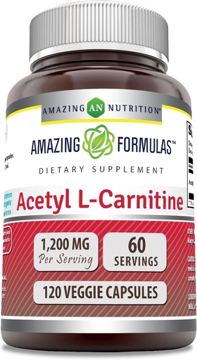 [BRSRMGQFBMMQIGQ3] Amazing Formulas Acetyl L- Carnitin Supplement Note 124; 1200 Mg