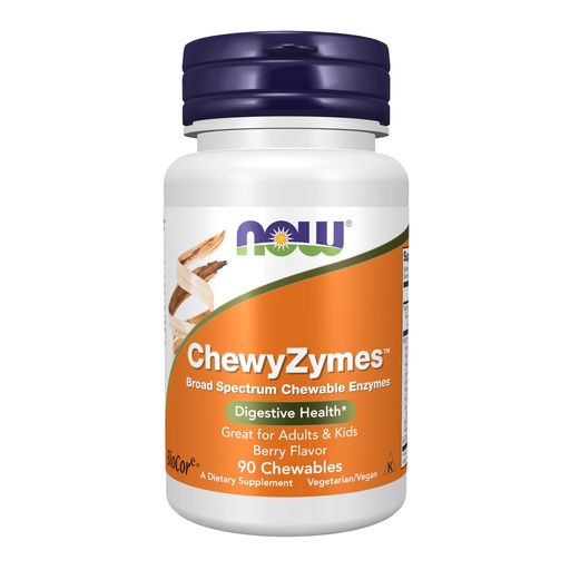 [BRSWIYYLOAJRW33G] NOW Foods Supplements, ChewyZymes, Broad Spectrum Chewable Enzymes, Berry Flavor, 90 Chewables