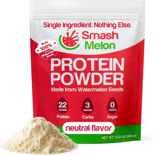 [BRSROBD4BUJWM2DK] Watermelon Seed Protein Powder Raw - presionado en frío, Single-Ingredient Protein Powder- Shake ou Bake con el