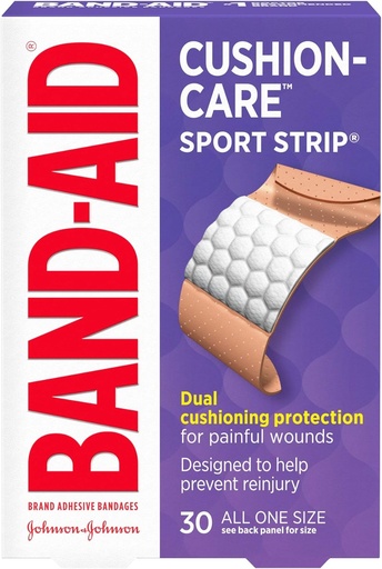 [BRSWKYQ7AZ4GOCTA] Band-Aid Brand Adhesive Bandages, Sport Strip/Extra Wide, 30 Count