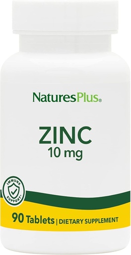 [BRSWIYQZC4BWMHDK] NaturesPlus Zinc Tablets - 10 mg, 90 Vegetarian Supplements - Immune System Supplement for Cellular Growth & Repair - Promotes Healthy Digestion, Metabolism & Vision - Gluten-Free - 90 Servings
