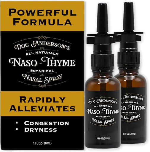 [BRSRAEI6DEPRMGTZ] Doc Anderson's Botanical Nasal Spray – Natural Congestion Relief with Aloe & Thyme for Clearer Breathing, Combat Irritants, and Moisturizes, Made in USA (2 Pack)