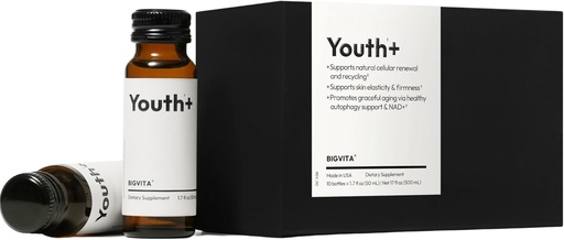 [BRSROCQPAADWKCLX] BIGVITA Youth+ NAD+ Shots for Anti-Aging, Energy, Skin & Hair Health, Cognitive Support &amp; Ready-to-Drink Supplement 