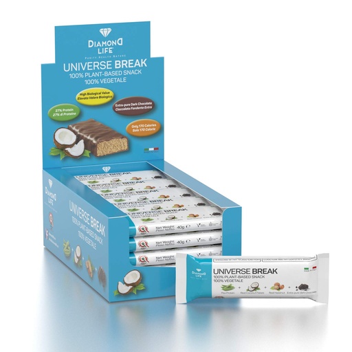 [BRSW2Y3QBV6RGG3U] UNIVERSE BREAK - Coconut Flavour - Perfectly balanced low-calorie plant-based bar - Diamond Life