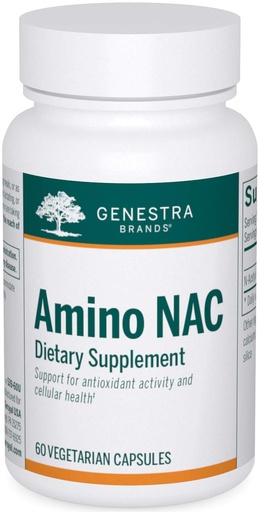 [BRSWKH33PJ7BWDLJ] Genestra Brands Amino NAC | Vegan N-Acetyl-L-Cysteine Formula | 60 Capsules