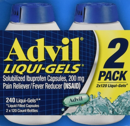 [BRSWIGAQOEGA4DLA] Advil Liquigels, 200 Miligram, 240 Kont 200 mg
