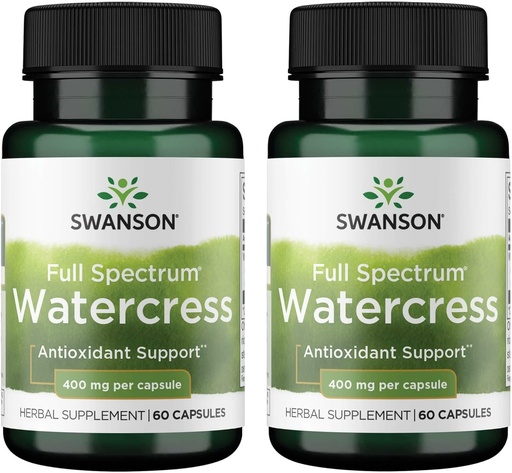 [BRSWGFD3CJ7WYYAY] Swanson Full Spectrum Watercress 400 mg 60 Caps (2 Pack)