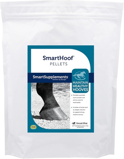 [BRSWI2Y5BUEB623A] SmartHoof Pellets | Horse Biotin Joint Support Supplement with Essential Minerals for Healthy Hooves | Contains Methionine, Lysine, Copper, Zinc and More | 56 Servings | 7.6 lb Bag
