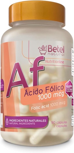[BRSRAGIOO4NBQ33V] Betel Natural Premium Acido Folico Capsulas 1000 mcg - 90 капсули