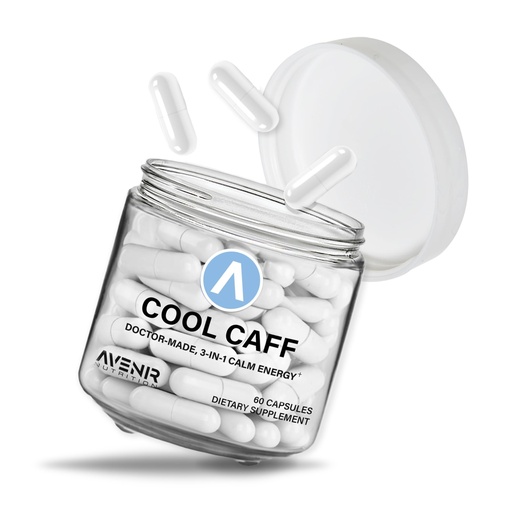 [BRSROGA7BB6AEDI6] Avenir Nutrition Cool Caff Energy Supplements, L theanine and Caffeine - Energy Boost and Focus - Pre Workout for Women and Men, Coffee Alternative 60 Capsules