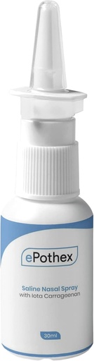 [BRSW2BQDCMNW2FY4] Saline Nasal Spray con Iota Carrageenan | Potente detergente nasale idratante | Aiuta a prevenire secchi sinistri | Long Lasting | 30 ml
