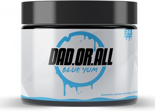 [BRSWYYYLAEJQEF35] DADORALL Nootropic Powder for Energy and Focus | No Sugar Focus Energy Drink Mix with Nootropic Supplements, 200mg Caffeine, for Adults, 5g Per Scoop, 5.29 Ounces, (Blue Yum, 30 Servings Pack of 1)