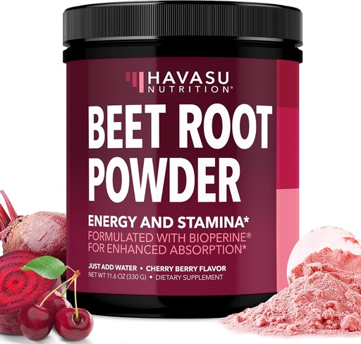 [BRSROAYCBYCRQGTK] عضوي من طراز Beet Root Powder with Vitamin B12 ' Coryceps - Nitric Oxide supplement - Beetroot Powder for Energy ' post Workout Recovery - Mix with Water or Smoothies, Cherry Berry Flavor - 30 Servings