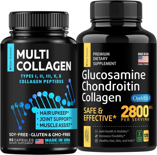 [BRSRMCQ5O4FGOHIV] Bone & Joint Support, Healthy Hair & Nails — Multi Collagen Capsules 90pcs and Glucosamine Capsules 120pcs
