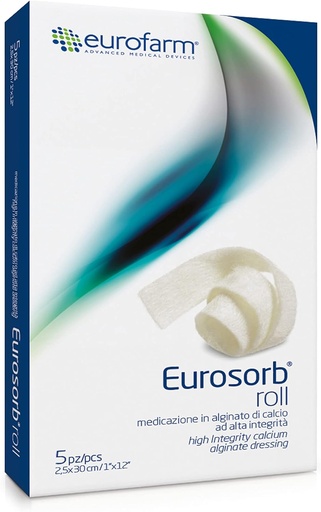 [BRSWGZIEO57BEADG] Eurosorb Roll -1 x 12 in -100% High Integrity Calcium Ribbon Dressing,Promotes The Healing Process,Formation of New Tissue,Integral Alginate –5 Pieces